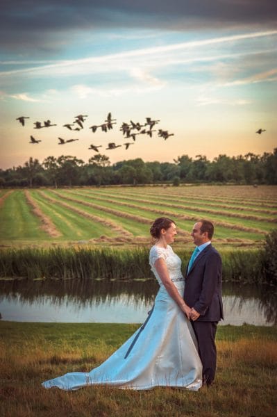 wedding-sunset-geese-flock