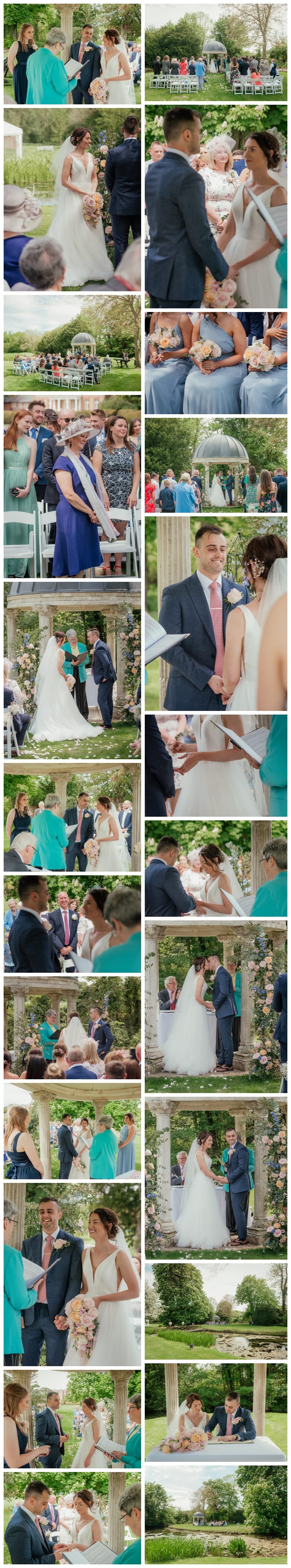 Ardington House Wedding Ceremony under arbour 