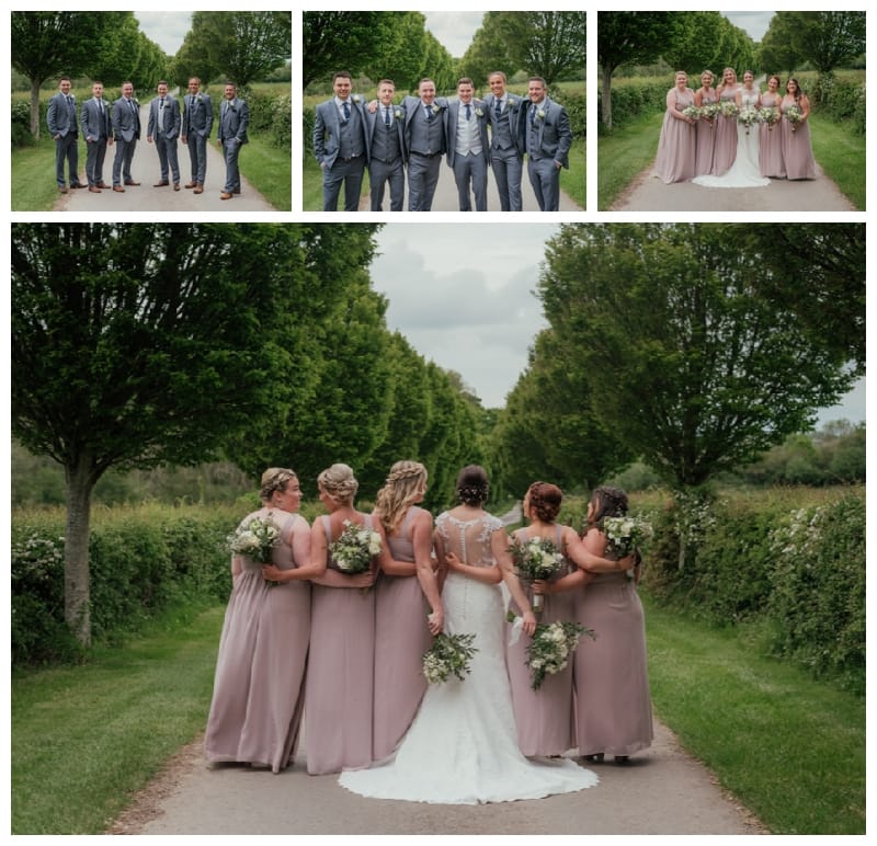 Bridesmaids and Groomsmen Merriscourt Cotswolds Wedding